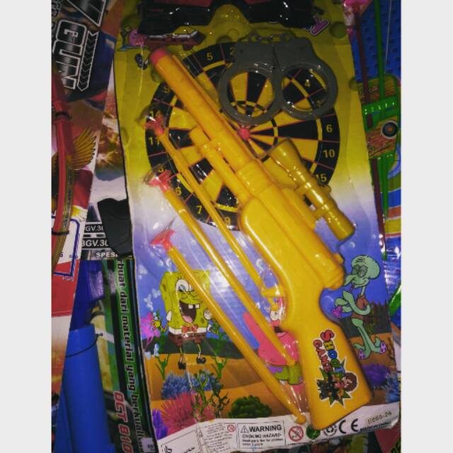 Mainan tembak + isi + borgol + tempat sasaran