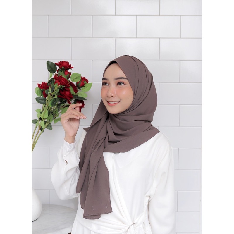 ZAKEEYA SHAWL PASHMINA DIAMOND ITALIANO IMPORT / DIAMOND DOLL PREMIUM by Ciloutfit-Dark Hazel