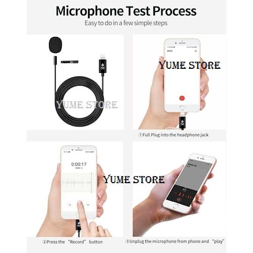 Microphone Clip-on Lightning Plug Lavalier iPhone JH-041