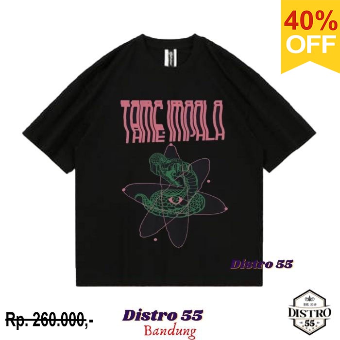 KAOS  BAND TAME IMPALA  INNER SPEAKER TOUR BLACK  AND DARK GREY OVERSIZE VINTAGE TEE  /  DISTRO55BDG