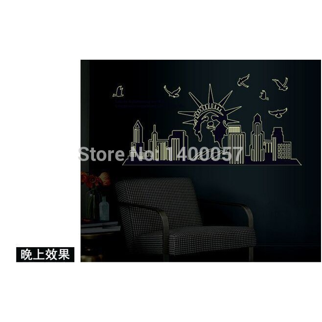 Abq9622 Glow New York Wall Sticker Wall Stiker Trans 60x90