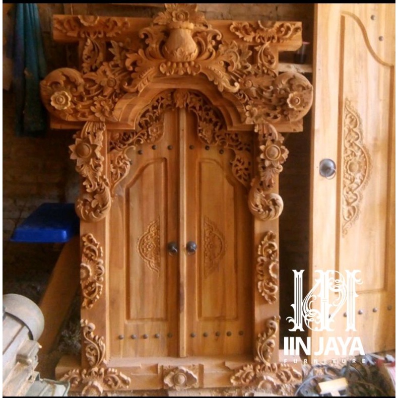pintu gebyok, jendela gebyok motif bali ukir kayu jati berkualitas