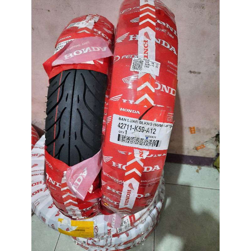 BAN HONDA depan belakang 80/90 90/90 Ring 14 TUBELESS MATIC BONUS PENTIL