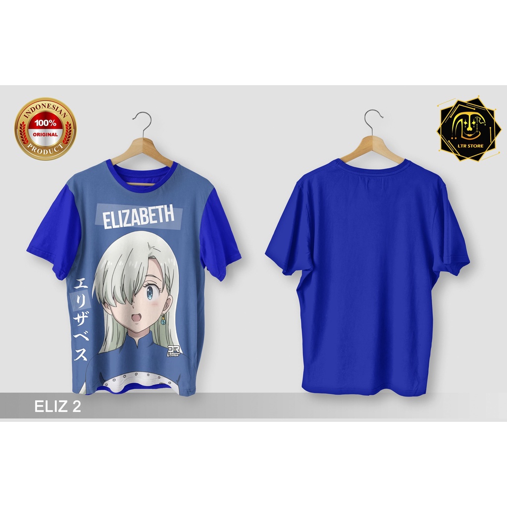 [ BAYAR DI TEMPAT ] BAJU PRINTING GAMBAR ANIME NANATSU NO TAIZAI ELIZABETH ELIZ 2 - KAOS DISTRO ORIG