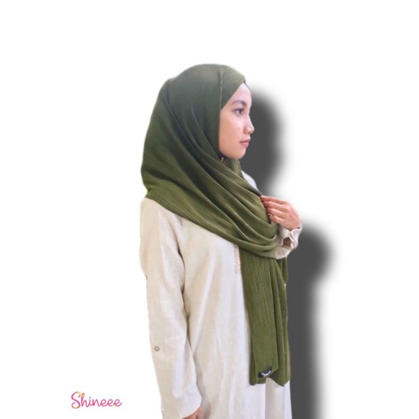 Kerudung Instan Shineee Hijab Pasmina Plisket Zipper Suraya