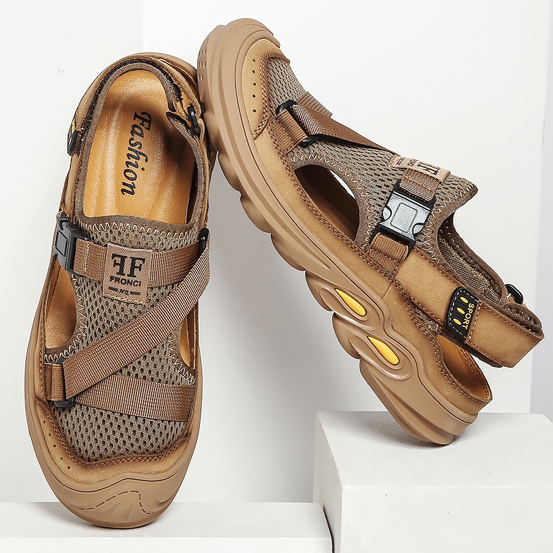 COD Import Sandal Gunung Sendal Pria Hiking Mendaki Sepatu Kulit Asli Touring Olahraga Keren Outdoor Original 133