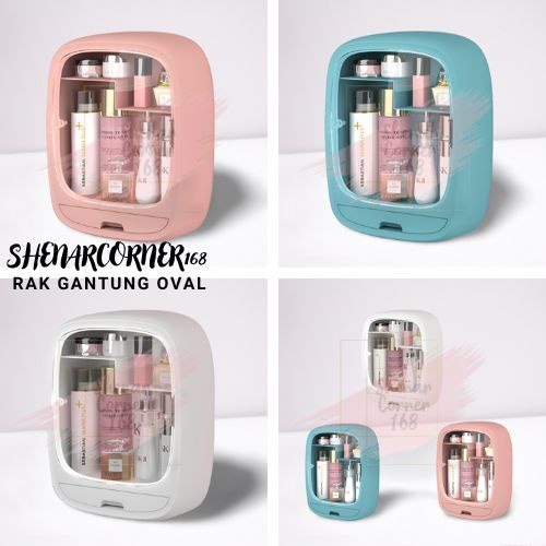 SHENAR RAK KOSMETIK GANTUNG TEMPEL / TEMPAT MAKE UP OVAL / RAK KOSMETIK ORGANIZER / KOTAK MAKE UP SABUN SERBAGUNA, SHENARCORNER168