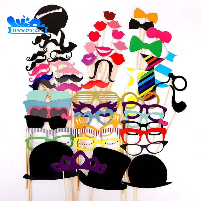 Free Gambar 58pcs Set Stik Kumis Bibir Pita Topi Kacamata Untuk Aksesoris Terupdate oleh Cikimm