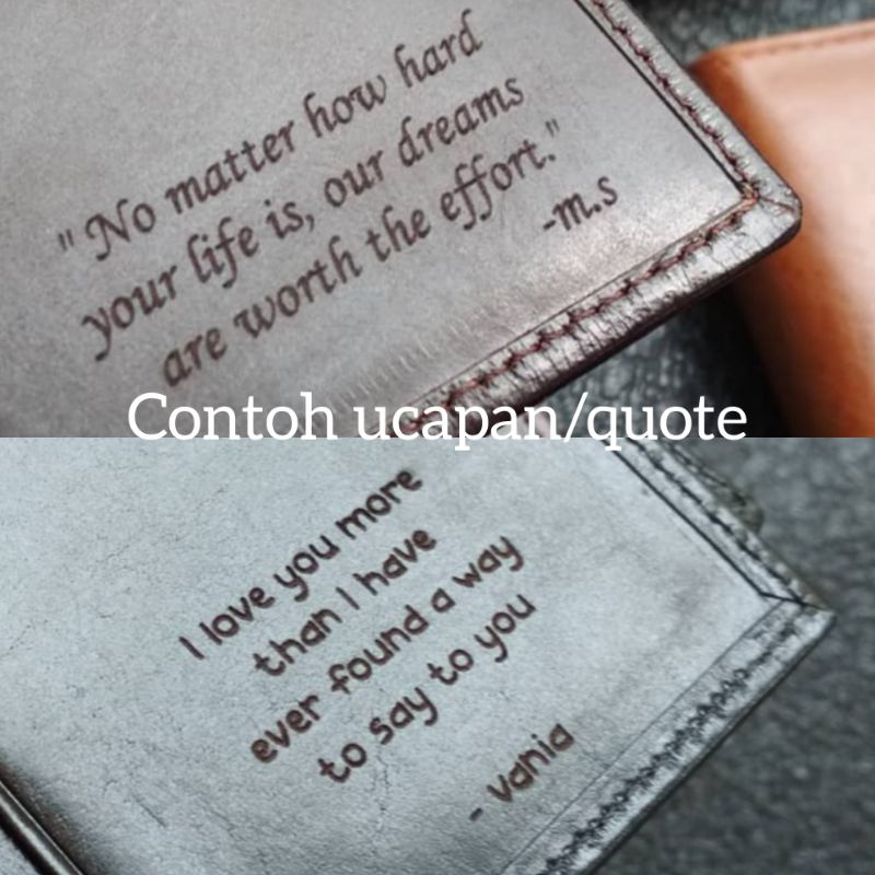 DOMPET KARTU KULIT ASLI MIKA MUAT BANYAK (CUSTOM NAMA/QUOTE)