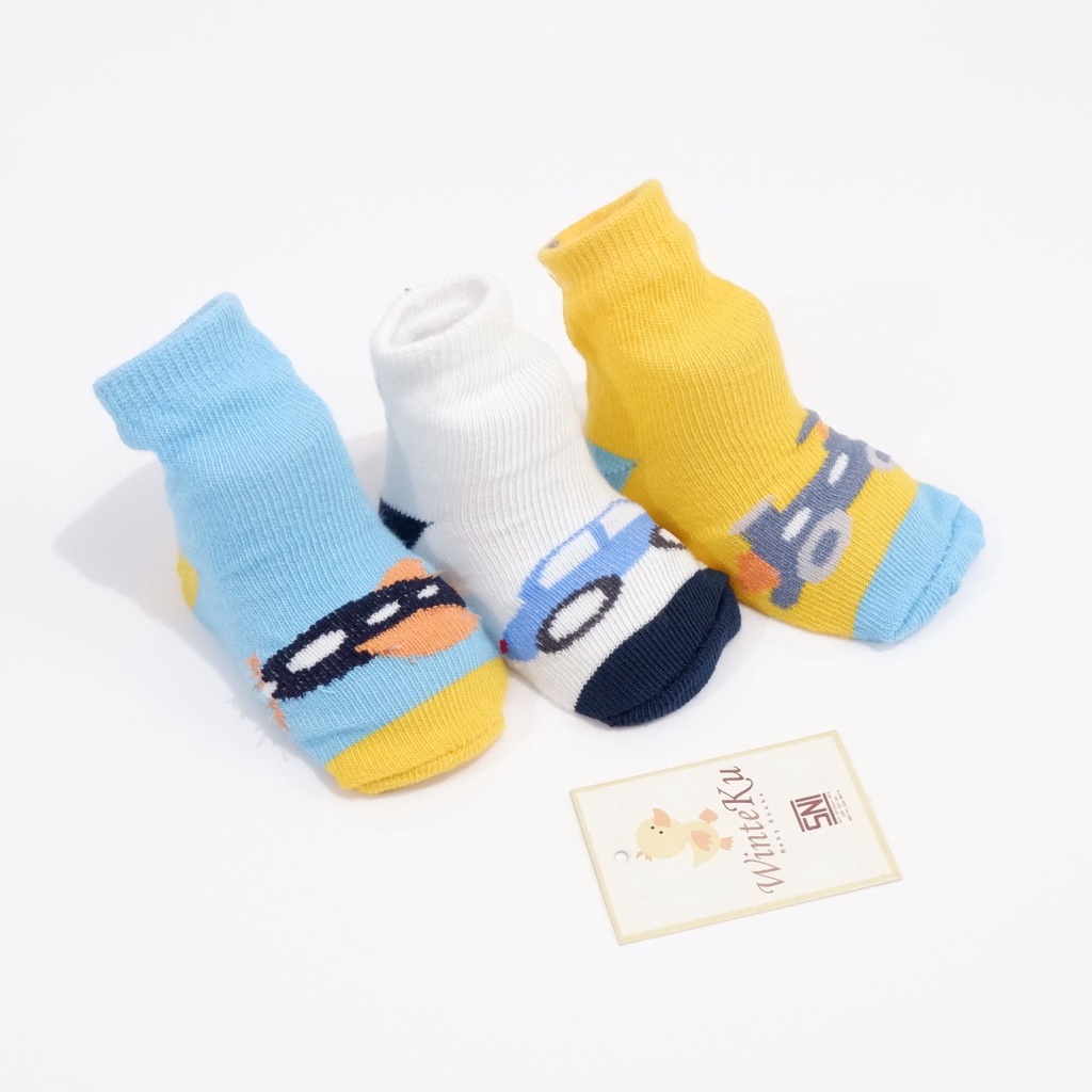 Kaos Kaki BOY New Born isi 3pcs Winteku Animal's - Boy