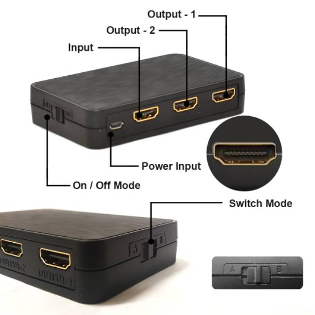 HDMI Splitter 1 input 2 Output Video HD 4K HDR 2.1 PX HD2-121