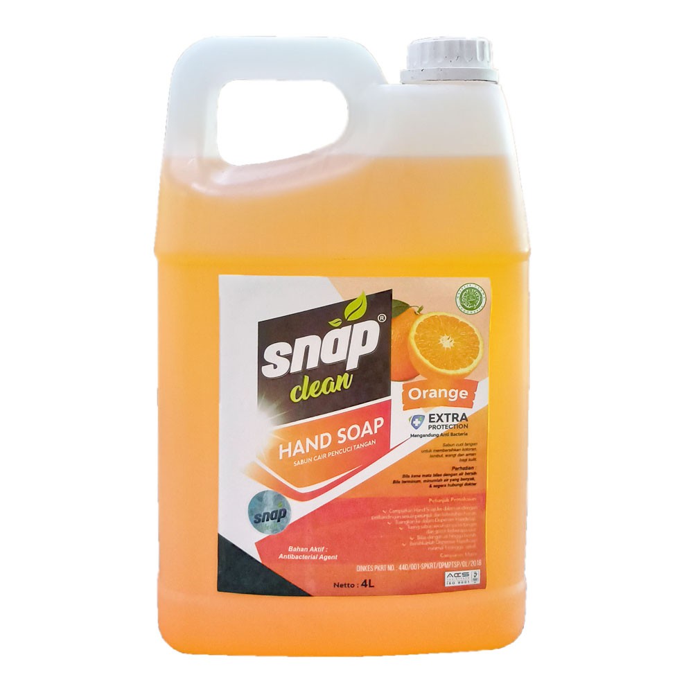 Sabun Cuci Tangan Antiseptik Hand Soap Snap Clean 4 Liter