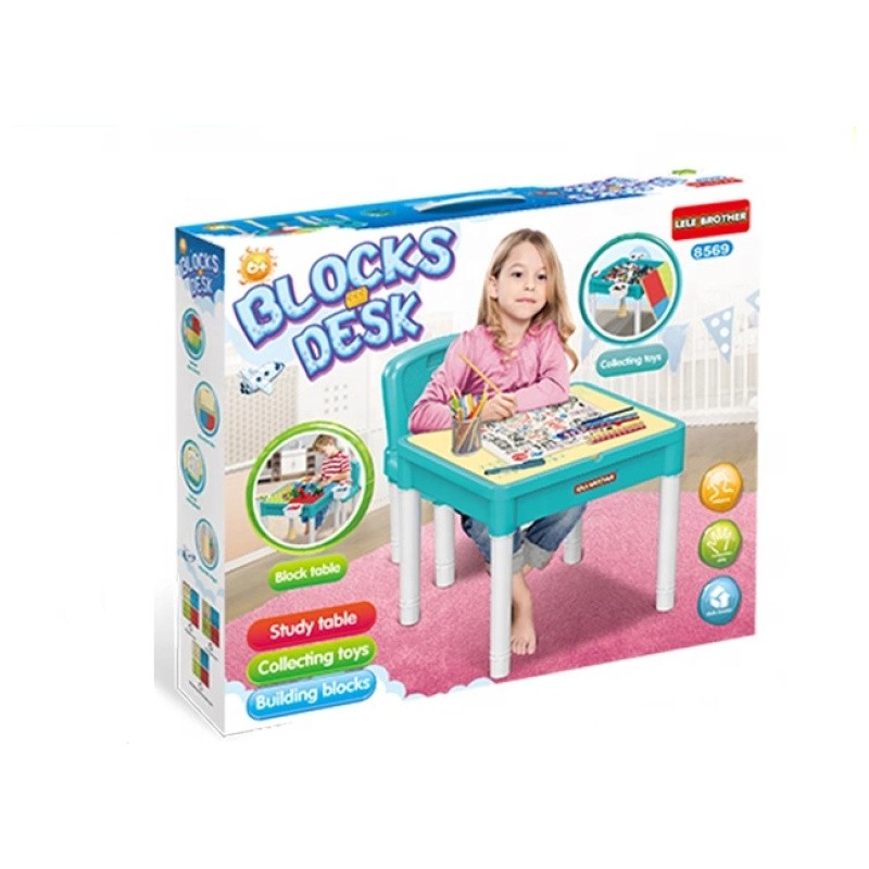 Meja Kursi set Belajar dan Bermain anak 2 in 1 Makassar Multifungsi main blok lego dan papan tulis