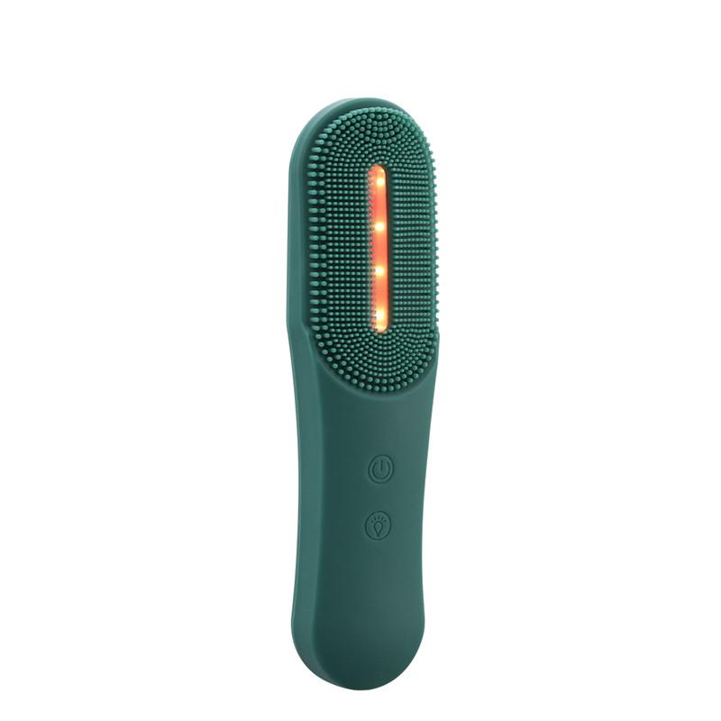 

CkeyiN LED Photon Electric Facial Cleansing Brush Sonic Vibration Mini Soft Silicone Wireless Face Wash Machine Massager