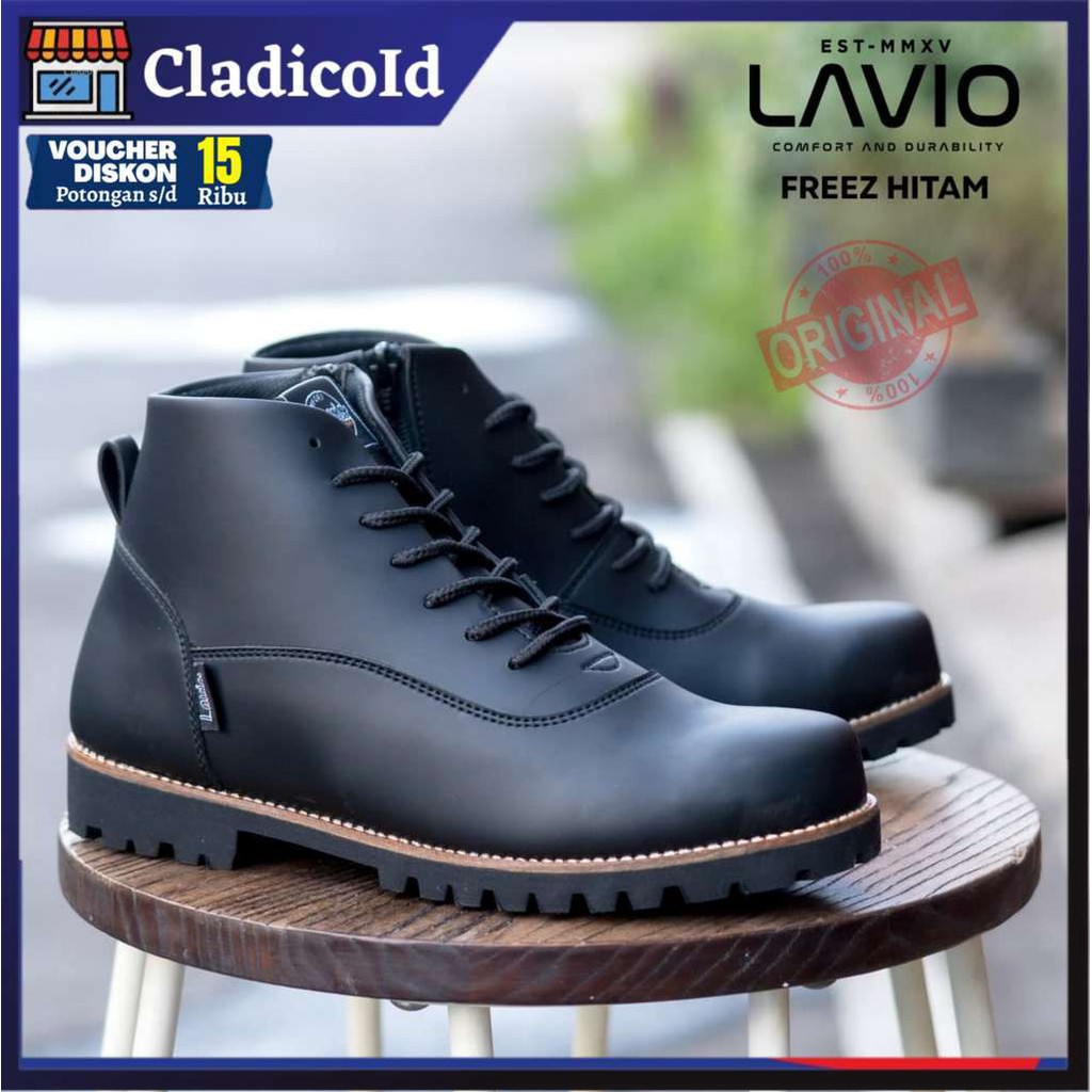 Sepatu Casua Prial Kerja Kantor Formal Safety Ujung Besi dengan Resleting Sudah di jahit LAVIO FREEZ