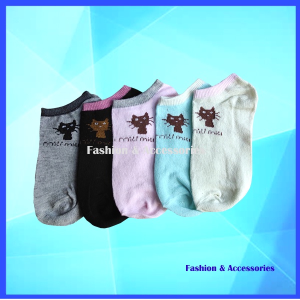 kaos kaki pendek/kaos kaki motif kucing