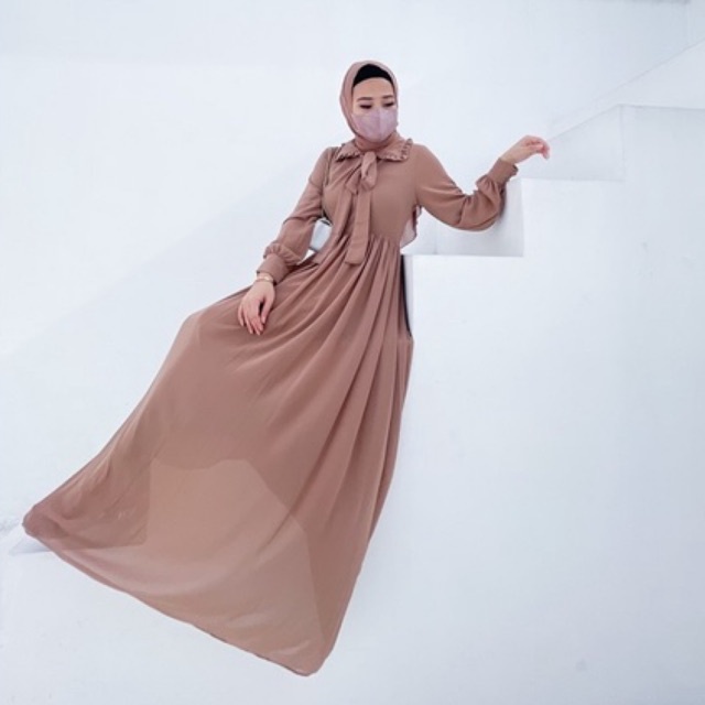 ( VM )- Vanesha Margaretta - 679# Dress Maxi Ceruti Busui Friendly + Furing Dua Lapis