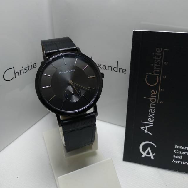 Jam tangan wanita Alexandre Christie AC 8575LS Allblack original