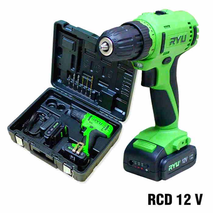 RYU RCD 12V Cordless Drill 12 V Mesin Bor 2 Beterai Cordless 12V 12 Volt Cordless Ryu 2 Baterai RCD 12V Cordless Drill 12 V