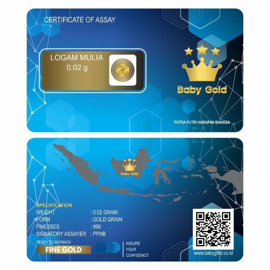 Microgram/Baby Gold 0,001 Gram Emas Mini Logam Mulia 24 Karat Jaminan Asli