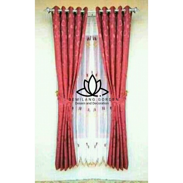 gorden minimalis gordeng jendela gorden pintu motip polkadot