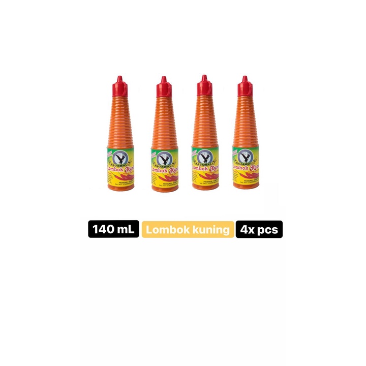 

Saos Sambal Lombok Kuning 140 mL ( Sumber Jaya ) Rajawali - 4 Pcs