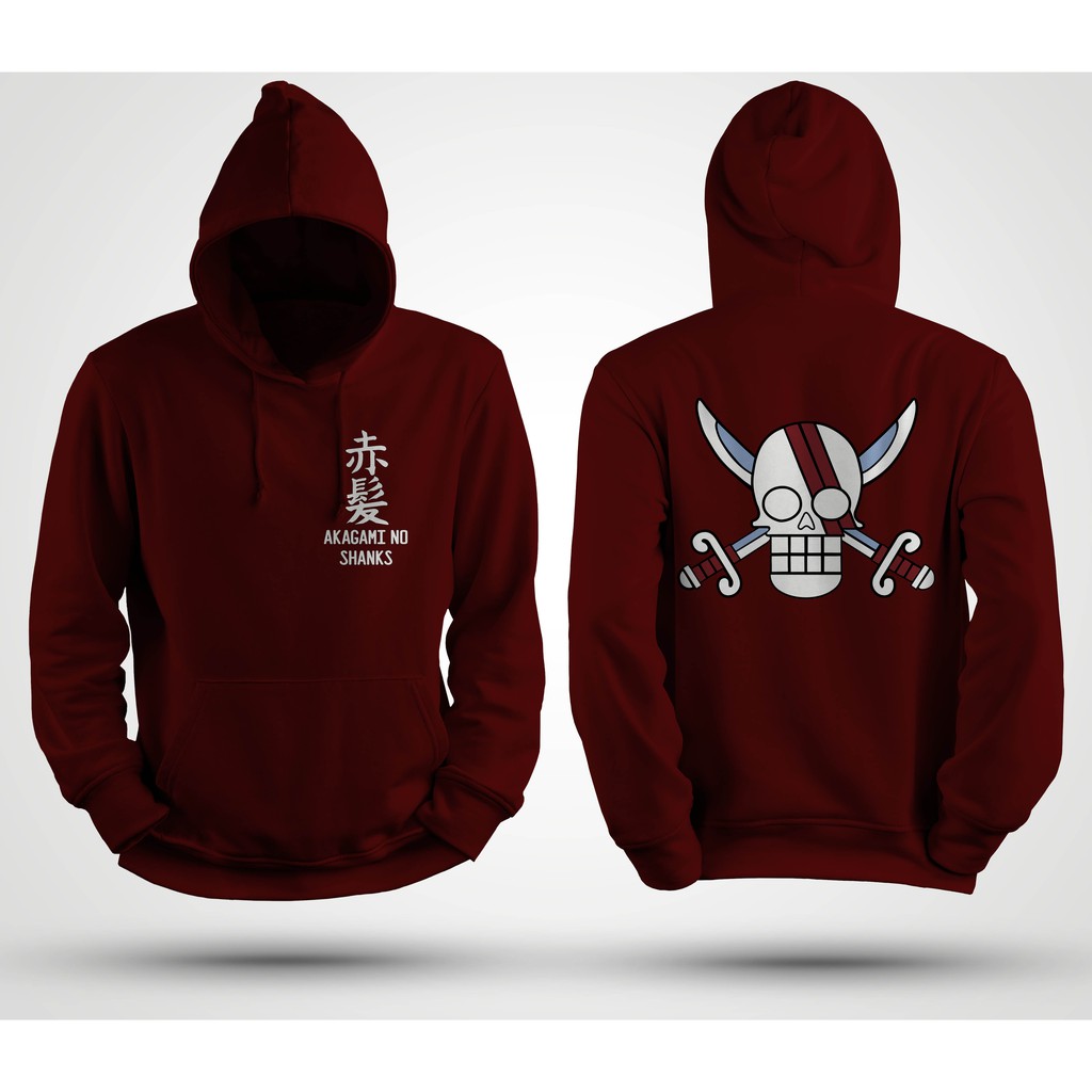 jaket hoodie AKAGAMI NO SHANKS L-XL banyak warna jaket one piece jaket onepiece jaket anime