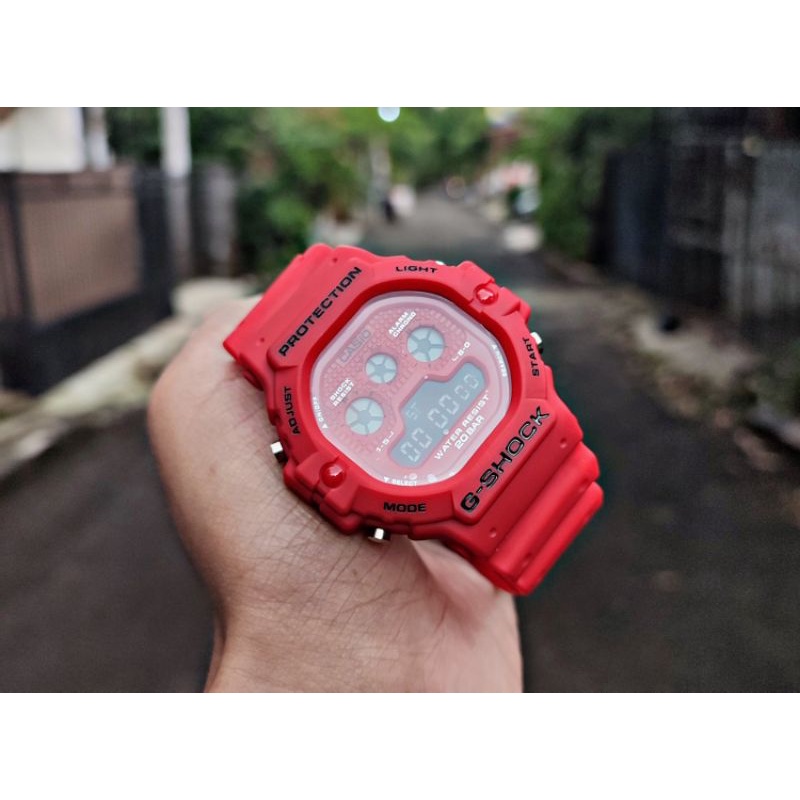 JAM TANGAN SPORT CASIO GSHOCK DW5900 FULL MERAH TALI RUBBER DIGITAL LIMITED EDITION