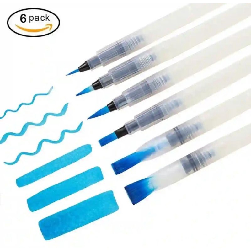 

Kuas Lukis Cat Air Water Brush Refillable 6PCS - White