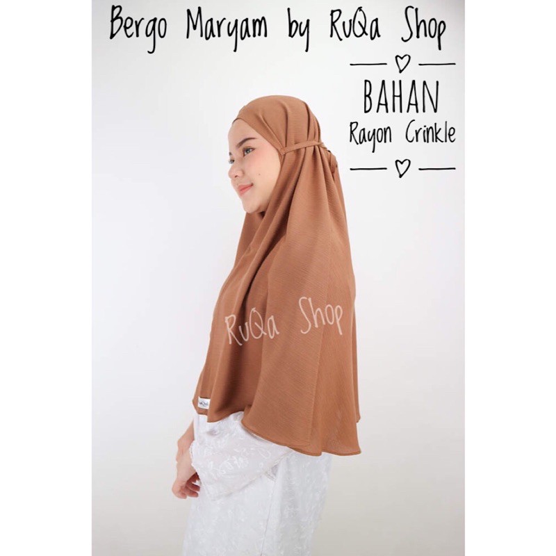 Hijab Instant - Bergo Maryam - Rayon Crinkle Premium - Hijab Cringkle - RuQaLea by RuQa Shop