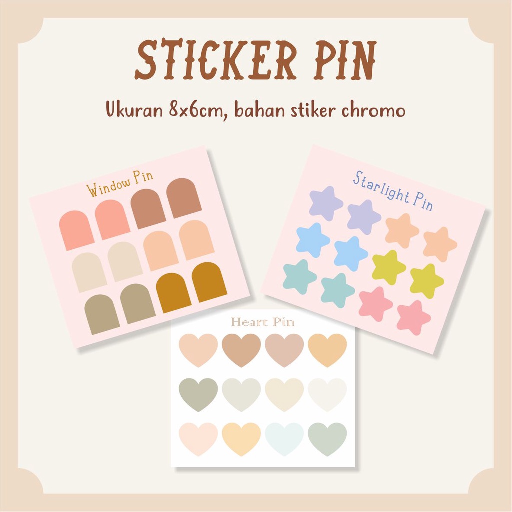 

STIKER PIN CUTE PACK STIKER LUCU CUTTING AESTHETIC