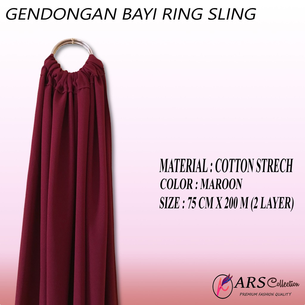 Gendongan Bayi Ring Sling Polos Elegant 2 Lapis Ring Tanpa Celah