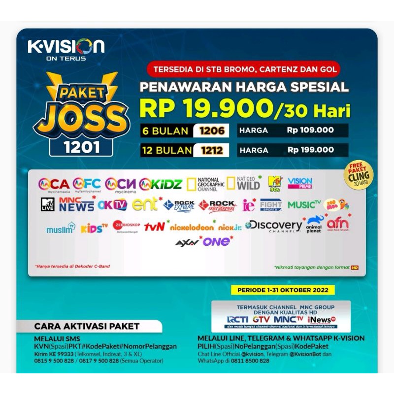 Paket Joss K vision K-vision 6 bln 12 bln