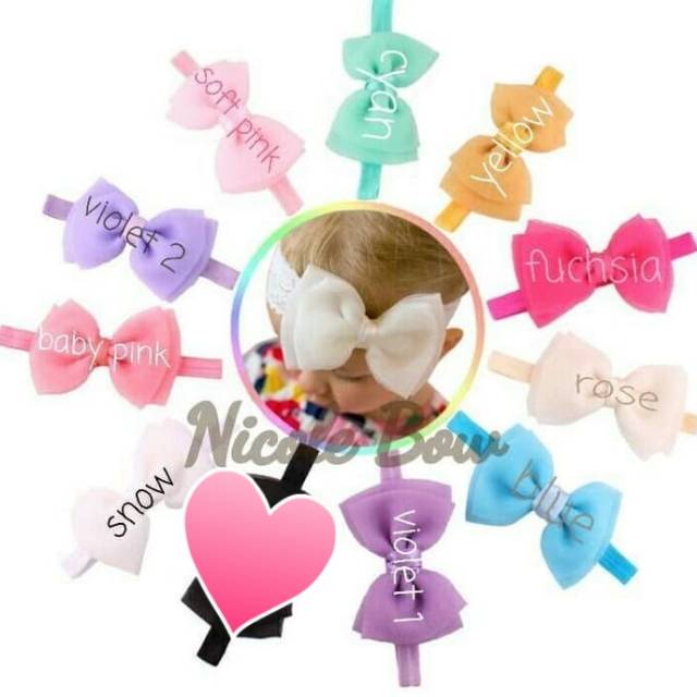 BANDANA BANDO PITA ANAK BAYI BABY HEADBAND HAIRBAND BOW COLORFUL