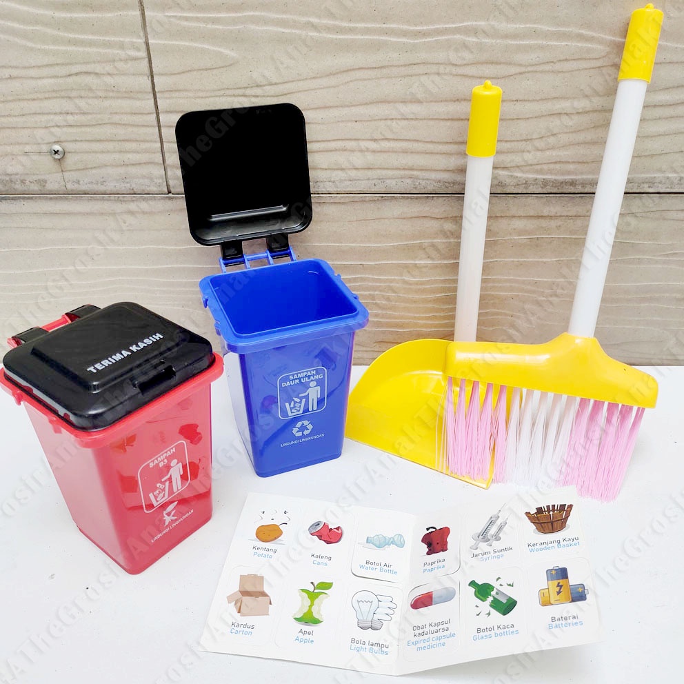 Cleaner Play Set MC04 BESAR Mainan Alat Kebersihan Sapu Pengki Tempat Sampah