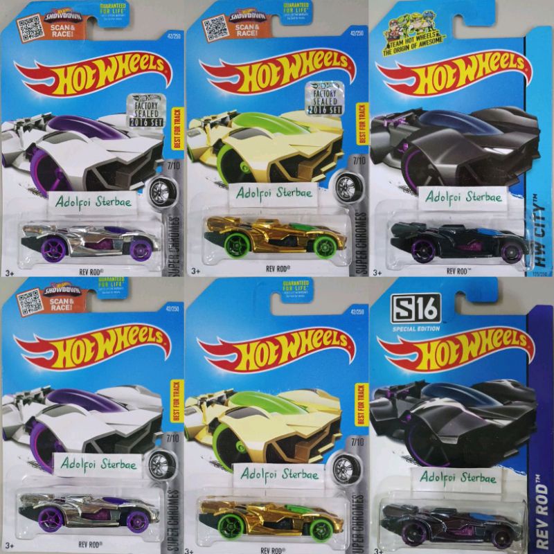 hotwheels hot wheels rev rod revrod super chromes chrome silver gold emas factory sealed best for tr
