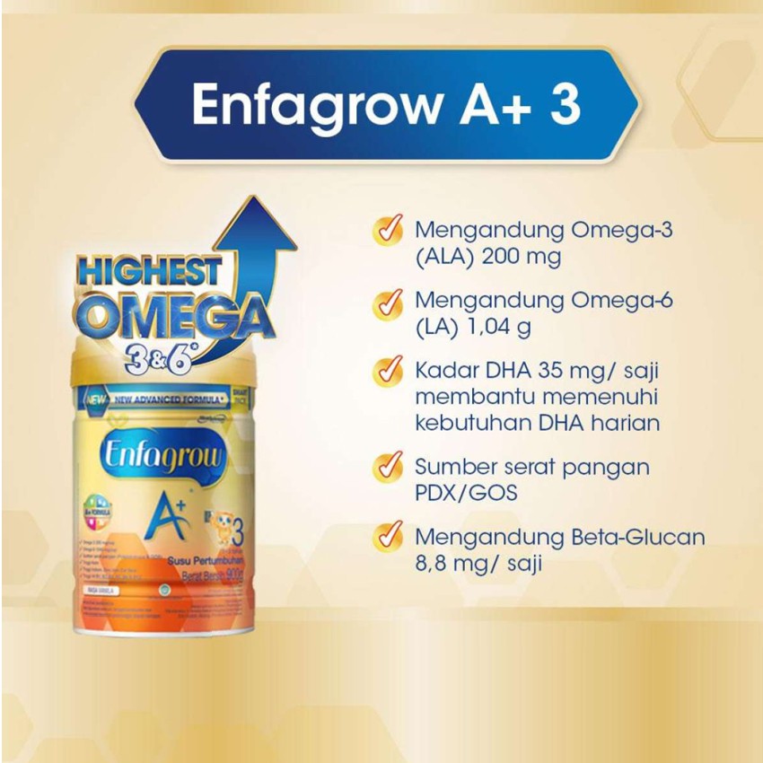 Enfagrow A+ 3 Vanila/Madu - 800g - Susu Formula Pertumbuhan Batita