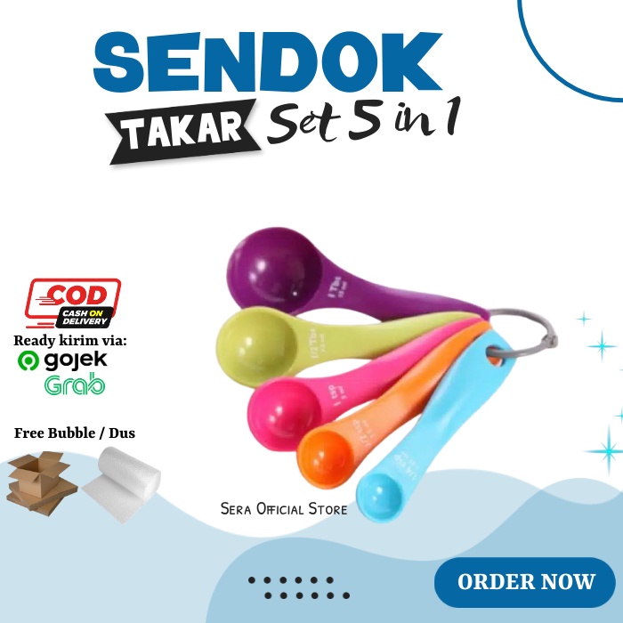 Jual Sendok Takar Set 5 In 1 Warna Warnisendok Ukur Kuesendok Ukur Bahan Kue Sendok Ukur 8955