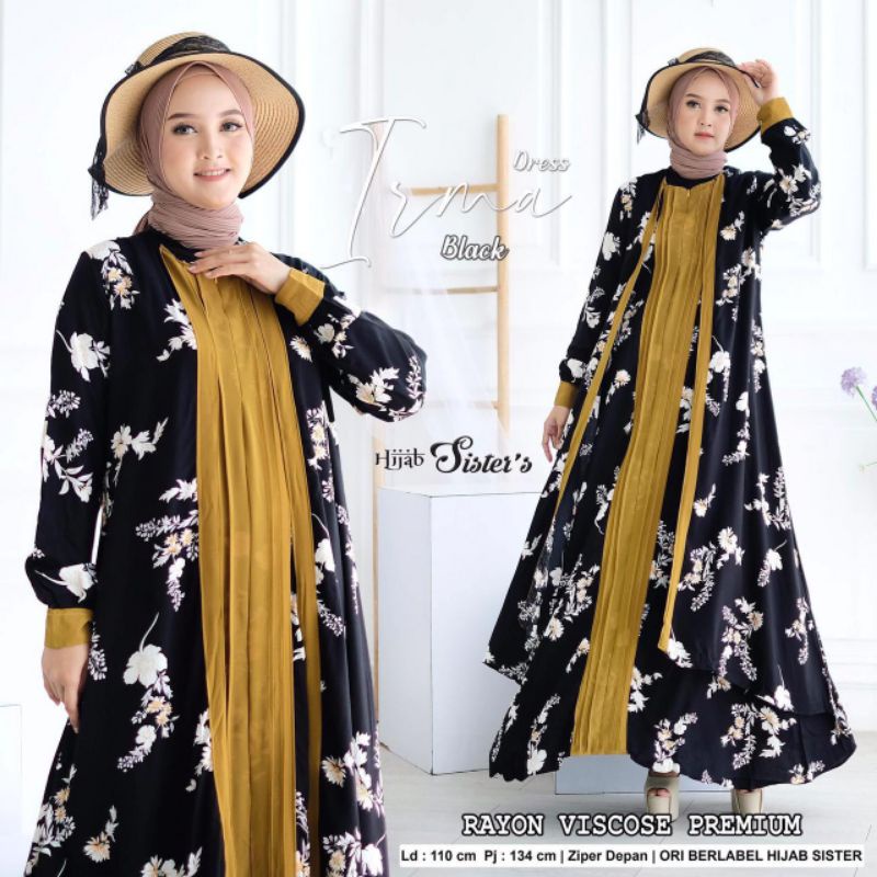 GAMIS RAYON VISCOSE MOTIF BUNGA IRMA DRESS BY HIJAB SISTER