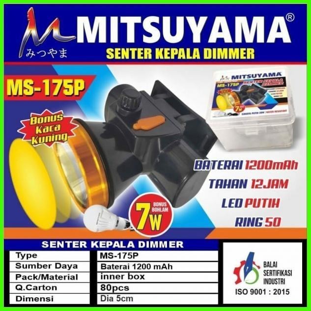 COD SENTER KEPALA MITSUYAMA LED PUTIH 50 WATT DIMMER MS-175P BONUS BOHLAM 7 WATT