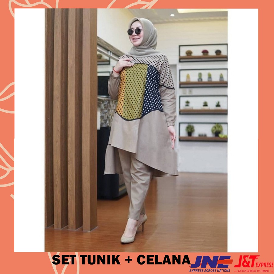 Setelan Baju Kulot Set Murah Celana Tunik Ori Modis Atasan Busui Kekinian Fashion Wanita Muslim V0a2 Shopee Indonesia