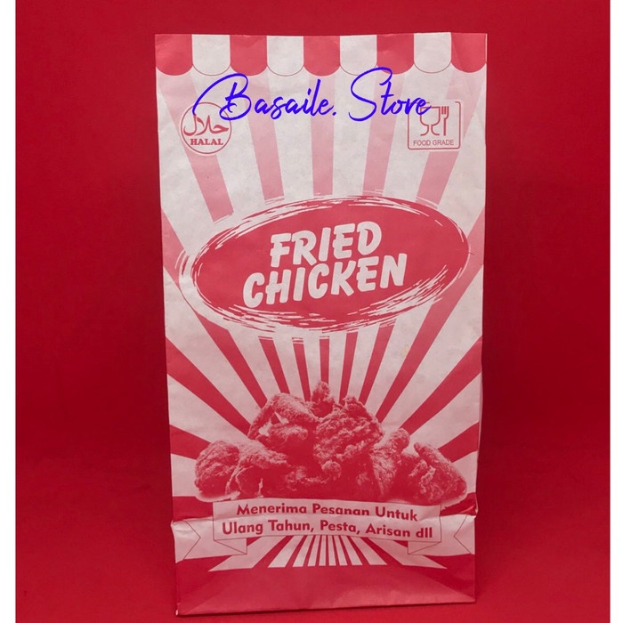 

Paperbag / Kantong Fried Chicken Foodgrade Isi 50 pcs