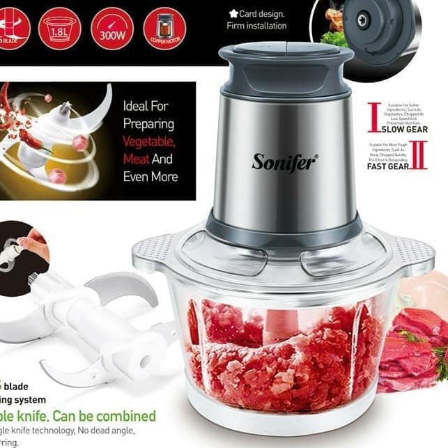 Sonifer SF-8057 Food Chopper Gilingan Daging - SF8057 Blender Wadah Kaca