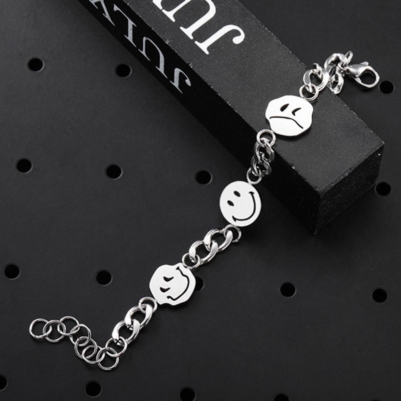 Emoji Smiley Bracelet Korean Version Of The Tide Simple Personality Street Hip-hop