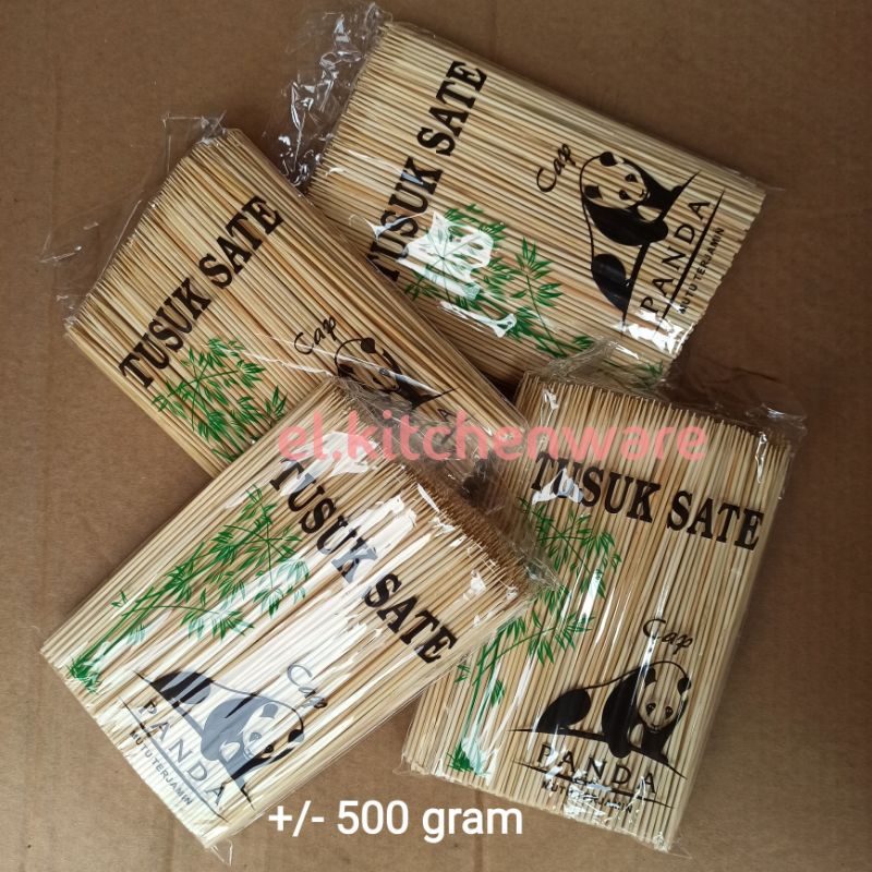tusuk sate cap panda - bambu kayu - berat isi +/- 500 gram - tusukan satai daging sayur bbq barbeque