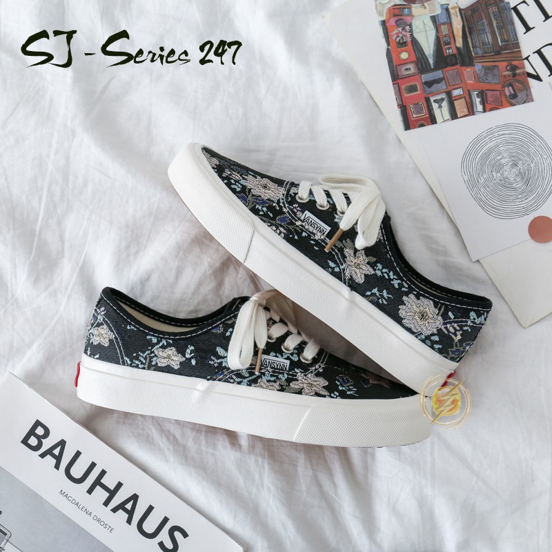 [OOS] Sepatu Sneakers Wanita Floral Rose Kualitas Import Premium - 247