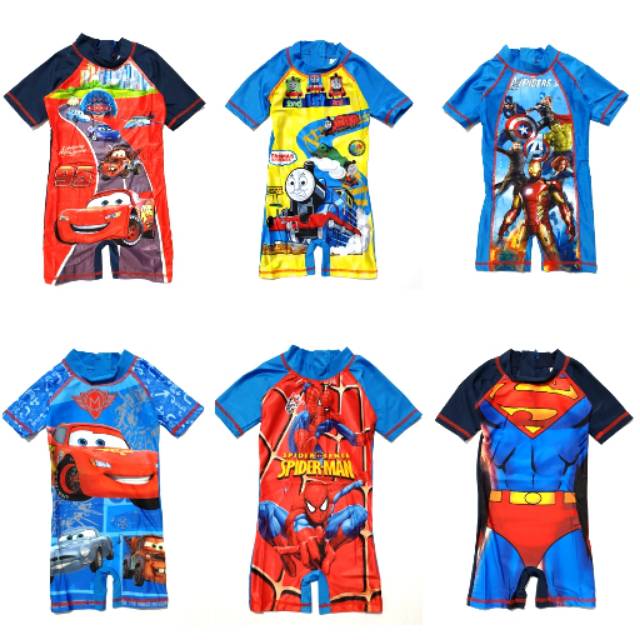 Kids Diving Swimsuit / Baju Renang Karakter Anak Laki Import
