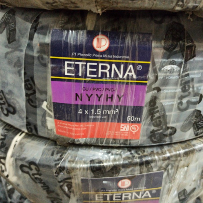 Kabel Eterna NYYHY 4x1,5 @50m 4x1.5 hitam serabut