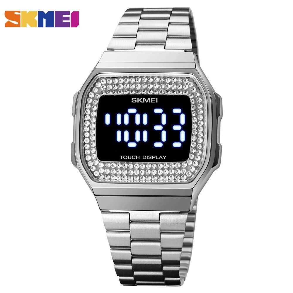 SKMEI Jam Tangan Digital Wanita  1807 Aneka warna Hitam Merah Biru Hijau kuning Titanium Gray Silver