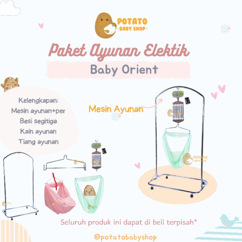 Paket Ayunan Elektrik - Tiang - Mesin Ayunan Elektrik Oto - Besi - Kain